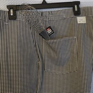 NWOT Black and White Checkered Chef Pants 46W